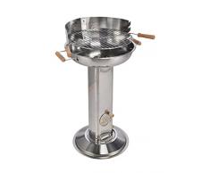 Säulengrill aus Edelstahl / Höhe: 83 cm