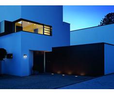 Steinel LED Hausnummern-Leuchte XSolar LH-N edelstahl, Beleuchtete Hausnummer inkl. 1100 mAh Lithium-Ferrum-Akku, Solar Außenwandleuchte mit Dämmerungsschalter und monokristallinem Solar-Panel, 007140