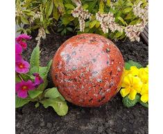 Kugel aus Edelstahl 10 cm Dekokugel Granit rot Dekorationskugel Edelstahlkugel