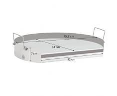BBQ-TORO Universal Edelstahl Grillplatte, Barbecue Plancha, rund, für Gasgrill, Kugelgrill und mehr