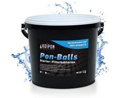 KOIPON Pon-Balls Filterstarter, Teich Bakterien zur Teichpflege vom Gartenteich und Fischteich, Filterbakterien Gelkugeln 1 l, Nitrit Entferner