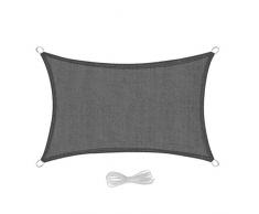 EUGAD Sonnensegel Rechteck 3x5m Sonnenschutz 200g/m² Garten Balkon Terrasse HDPE Wetterschutz atmungsaktiv Grau 0187ZYF