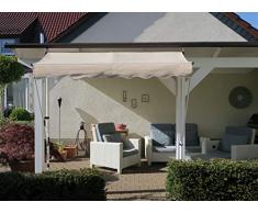 GRASEKAMP Qualität seit 1972 Klemmmarkise Ontario 200x130cm Sand Beige Balkonmarkise höhenverstellbar von 200 cm - 320 cm