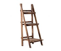 Outsunny Pflanzentreppe Blumenbank Blumentreppe Blumenregal Pflanzregal Blumenständer 3 Stufen Tannenholz Dunkelbraun 40 x 37 x 93 cm