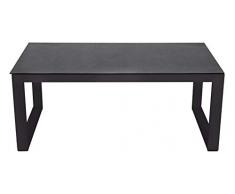 lifestyle4living Gartentisch aus Aluminium in anthrazit, Spraystone-Tischplatte, 130x75 cm, wetterfest. Ideal als Garten, Balkon-Tisch & Terrassentisch.