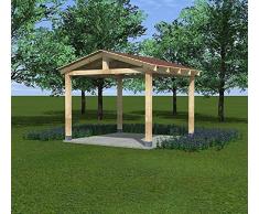 VSB Holz Pavillon Garten Laube 3 x 3m BSH Altan Überdachung Carport MIA