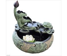 Gartenbrunnen Luftbefeuchter Brunnen Dekoration Stein Steingarten Indoor Brunnen Dekoration Kreative Lotusblatt Glück Feng Shui Fischteich Wasserlandschaft Feng Shui