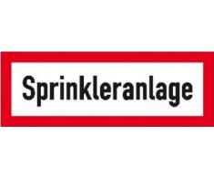 INDIGOS UG - Hinweisschild für den Brandschutz Sprinkleranlage Folie selbstklebend, retroreflektierend[3M] Größe 29, 70 cm x 10,50 cm