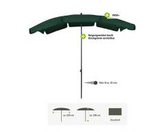 greemotion Sonnenschirm mit UV-Schutz - Balkonschirm in Grün-Grau - Gartenschirm knickbar - Terrassenschirm rechteckig - Outdoor-Schirm für Balkon, Terrasse & Garten