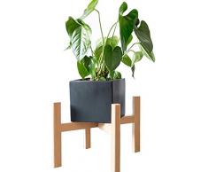 XXY.XXY Blumenleiter-Gestell, Holz, Pflanzgefäßhalter, Bodenregal in elegantem Design, Innen-Außengarten-Terrassenpflanze Bonsai-Deko-Pflanzenständer (Farbe: Gelb, Größe: Groß)