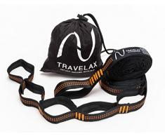 Travelax Befestigung Hängematte mit 11 Schlaufen verstellbar zur einfachen und schnellen Aufhängung