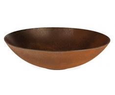 matches21 Runde Pflanzschale Pflanzgefäß Standfuß Blumenschale Kunststoff Schale Rostoptik 1 STK. Ø 28x8 cm