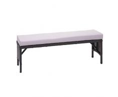 Mendler Poly-Rattan Sitzbank HWC-G16, Gartenbank Rattanbank, Gastronomie 112cm ~ schwarz, Kissen hellgrau