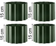 EXCOLO Rasenkante Beeteinfassung Beet-umrandung Rasen-begrenzung Rasen-einfassungen 36 m lang 15 cm hoch Farbe grün