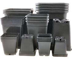 Bato 5-STK 3,5-L Profi Pflanztopf viereckig 15x15x20-cm PP Kunststoff Perfekt für Indoor & Outdoor Blumen-Topf Kübel Kasten Pflanz Vier-Kant für kleine Mittel & Große Pflanzen Gefäß