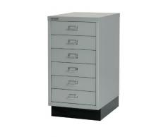 BISLEY Schubladenschrank 29 aus Metall | Schrank mit 6 Schubladen und Sockel | Büroschrank DIN A3 | Werkzeugschrank | Metallschrank in 6 Farben (Silber)