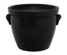 Pflanzgefäß / Blumentopf / Pflanzkübel Venus II mit Henkel, 19 x 15 cm, anthrazit aus Steinzeug-Keramik (hochwertiger als Steingut)