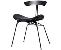 Sessel FHW Schmiedeeisen Stuhl, Haushalt Moderner minimalistischer Sitz, kreative Casual Cafe Chair (Color : Black, Size : 44x41.5x73.5CM)