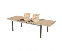 ASS Edelstahl Teak Ausziehtisch 200/240/280x100 cm Gartentisch Holztisch Esstisch Tisch Massive Ausführung A-Grade Teakholz Modell: Kuba