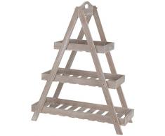 Spetebo Pflanzleiter mit 3 Böden - Blumenständer, Pflanztreppe - Farbe: weiß im Shabby Look