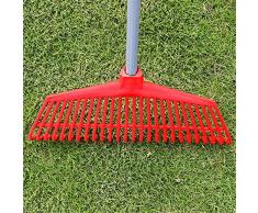 TARTIERY Garten-Laubrechen Einstellbarer Rasenrechen Garten-Laubrechen 26 Tooth Collect Leaf Among Delicate Plants Rasen und Höfe zum Reinigen von Laub