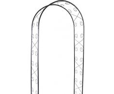 defacto Rosenbogen Rankgitter Gartentor Rankhilfe Rostfrei -118 * 40 * 230cm- Metall - Farbe: schwarz DF-002