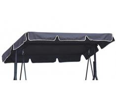 Ferocity Universal Sonnendach für Hollywoodschaukel Dach-Plane für Garten-Schaukel Dachplane Ersatzdach ca 200 x 120 cm Graphit [101]