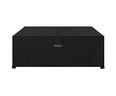 Dokon Gartenmöbel Abdeckung mit Belüftungsöffnungen, Wasserdicht, Winddicht, UV-Beständiges, Schwerlast 600D Oxford Gewebe Schutzhülle für Gartentisch Sitzgruppe, Rechteckig (242x162x100cm) - Schwarz