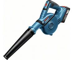 Bosch Professional Gebläse GBL 18V-120 Solo ohne Akku mit 4 Aufsätzen (auch als Laubbläser einsetzbar), bis zu 270 KM/H, 1 Stück, 06019F5100