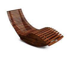 Deuba Schwungliege FSC®-zertifiziertes Akazienholz Ergonomisch Wippfunktion Gartenliege Sonnenliege Relaxliege Saunaliege