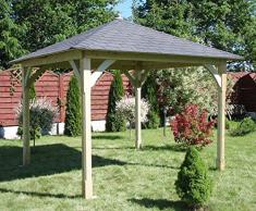 G&C Cotswold – Klassischer Holzpavillon mit Bitumenschindeldach – Maße: 3.34 x 3.34m