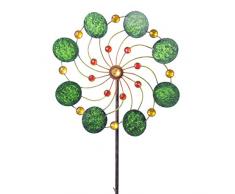 CIM Metall Windrad - Exotic Flower Samoa - Ø34cm, Gesamthöhe: 122cm - inkl. 3-teiligem Standstab - leichtgängig drehend