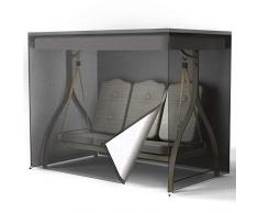 Schutzhülle Hollywoodschaukel für den Garten, 3 Sitzer, wasserdicht, Abdeckplane aus 210D Oxford, 145 x 170 x 220 cm, Schwarz