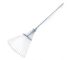 Gartenrechen Teleskop Fächerbesen verstellbar Drahtbesen Laubbesen Harke 156cm von rg-vertrieb