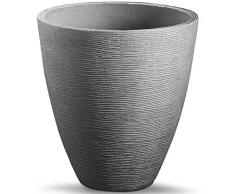 Blumentopf Blumenkasten Pflanzkübel Blumenkübel 40cm 32 Liter Grau wetter- und bruchfester Kunststoff In- und Outdoor