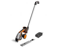 WORX 20V Akku Gras- und Strauchschere WG801E.3, PowerShare, Heckenschere Rasenschere 12 cm Strauchtrimmer, 10 cm Grasmesser, Teleslopstiel Rasenkantenschere, 18V