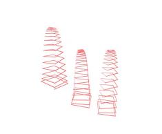 Garten Bronder e.K. 10129.222 SunSpiro - Sonnenspirale Square, 3-er Set Durchmesser 20 cm, Länge circa 70 cm, Made in Germany, rot
