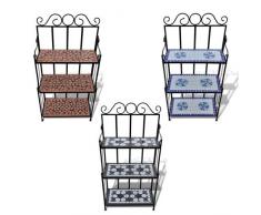 vidaXL Mosaik Wandregal Standregal Pflanzregal Blumentreppe Garten Blumenregal