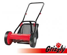 Grizzly Hand Rasenmäher Spindelmäher Handbetrieb HRM 300-3, 30 cm Schnittbreite, stufenlose Höhenverstellung, wartungsfreie Messerwalze, umweltschonend, geräuscharm, inkl. 18 Liter Fangsack