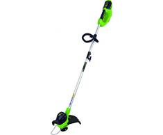 Greenworks Akku-Rasentrimmer G40LT (Li-Ion 40V 30cm Schnittbreite 7000U/min dreh- und neigbarer Motorkopf verstellbarere Zusatzhandgriff Alu-Führungsholm Flowerguard ohne Akku und Ladegerät)