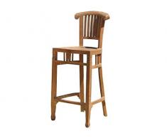 MiaMöbel Barhocker 46x107x40 cm Gartenmöbel Outdoor Modern Massivholz Teak Hellbraun