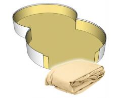 SAXONICA Poolfolie Achtform Pool 725 x 460 x 150 cm - 0,6 mm Sandfarben Innenhülle