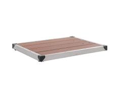 vidaXL Garten Duschwanne mit Lattendesign für 1 Person Bodenelement für Solardusche Gartendusche Pooldusche WPC Edelstahl 80x62cm Braun