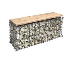 Bellissa Gartenbank Gabione L100xB30xH46 cm Sitzfläche Holz