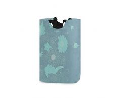 ZOMOY Multifunktionale Faltbarer Schmutzige Kleidung Wäschekorb,Exotische Blüten Romantische Hochzeit Blumenstrauß Blumen Gekritzel Garten Thema,Household Wäschebox Spielzeug Organizer