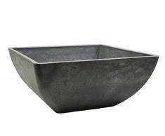 Wunderschöne Pflanzschale/Schale zum Bepflanzen – Eckige Blumenschale - Kunststoff/Kunststoffschale - Winterfest (Groß: 40x40x18cm, Grau)