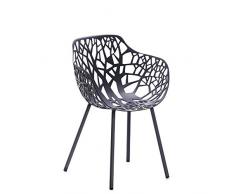 Forest Fast Armlehnenstuhl in Aluminiumguß Art. 6500 Fabre Graues Metall