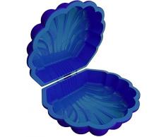TikTakToo Sand & und Wassermuschel I Sandkasten mit Abdeckung (2-teilig) I (blau)