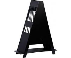dobar Gartenofen, Gartenkamin, Design XL, A-förmiger großer Terrassenofen mit Stauraum für Kaminholz, Feuerstelle Stahl pulverbeschichtet, schwarz, 88x35x116 cm, 35534