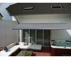 Prime Tech Elektrische Kassettenmarkise/Gelenkarm-Markise 450 x 300 cm/Gehäuse anthrazit-grau/Tuch hell-grau / #067